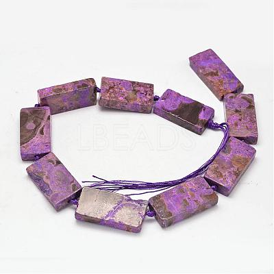 Dyed Natural Ocean Agate Ocean Jasper Rectangle Beads Strands Lbeads