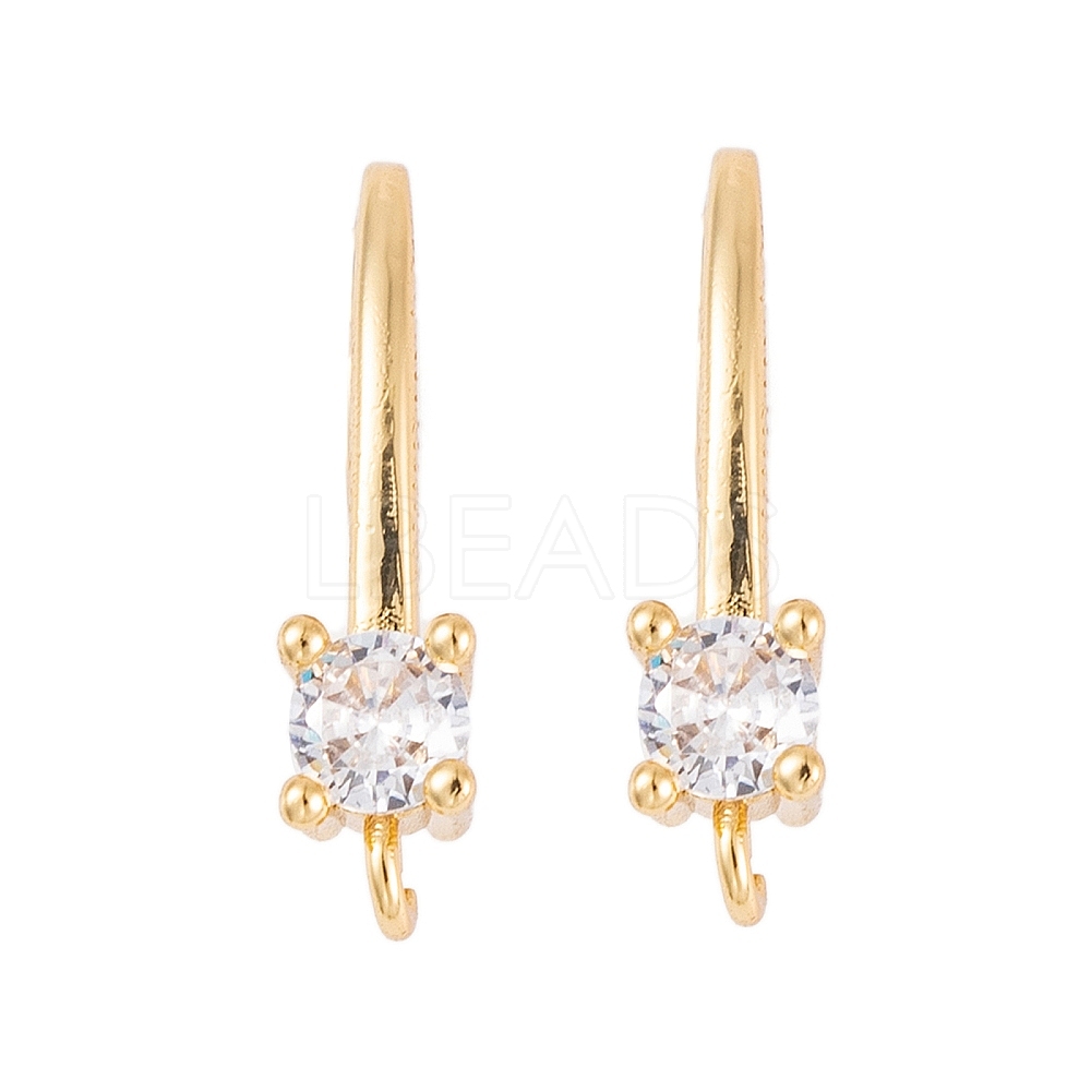 Rack Plating Brass Cubic Zirconia Earring Hooks Lbeads