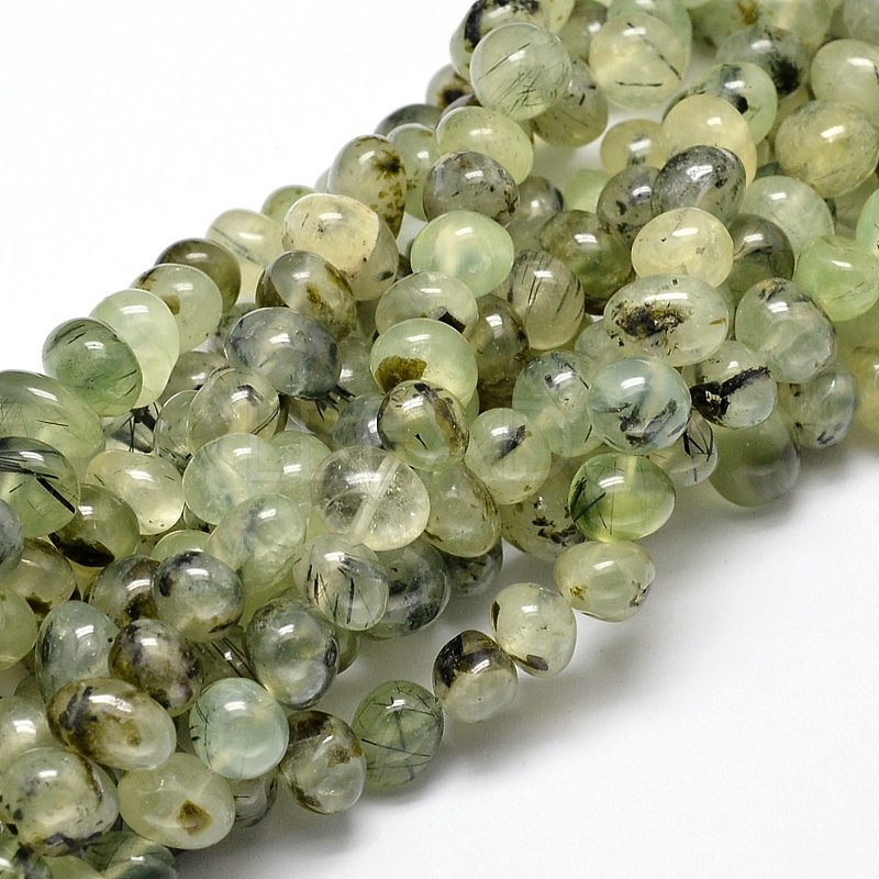 Natural Prehnite Gemstone Nuggets Bead Strands Lbeads