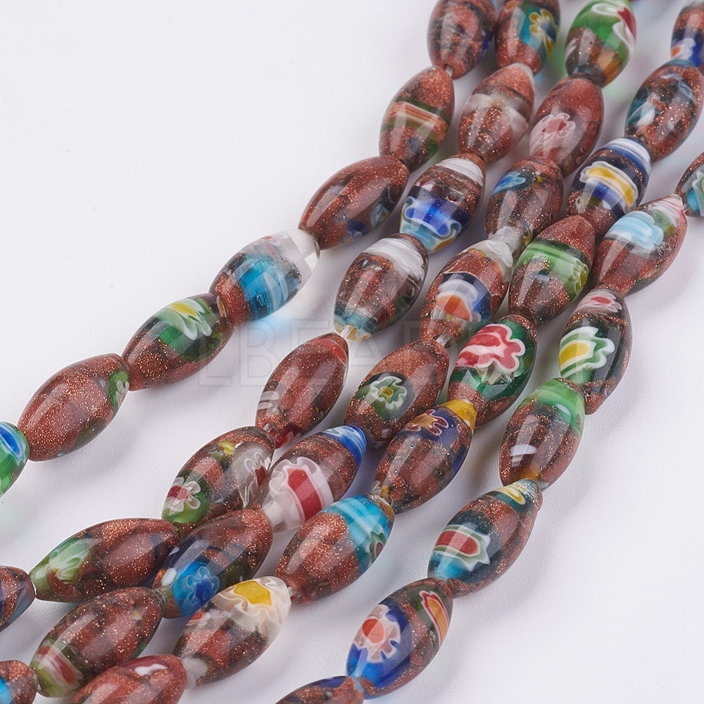 Handmade Millefiori Glass Beads Strands Lbeads