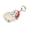 Anti-Tarnish Rhodium Plated 925 Sterling Silver Enamel Christmas European Dangle Charms LS-STER-Z010-02P-02A-2