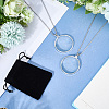 2Pcs Flat Round 5X Magnifying Glass Pendant Necklaces NJEW-SP0001-03P-3