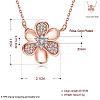 Brass Cubic Zirconia Flower Pendant Necklaces NJEW-BB08427-RG-4