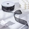 10 Yards Silver Stamping Star Organza Ribbons SRIB-LP0001-09C-1