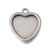 304 Stainless Steel Pendant Cabochon Settings STAS-F365-01B-P-1