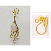 Brass Clip-on Earring Converters Findings KK-D060-07G-4