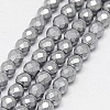 Electroplate Non-magnetic Synthetic Hematite Beads Strands G-J169C-4mm-M-2