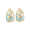 304 Stainless Steel Enamel Pendants STAS-I346-05G-06-1
