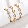 304 Stainless Steel Glass Link Chain Necklaces SA-CBA725A-25B-G-2