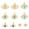 10Pcs 5 Style Eye Brass Micro Pave Cubic Zirconia Charms KK-DC0003-49-1