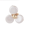 Shell Pearl Flower Stud Earrings with Brass Pin for Women EJEW-JE04829-4