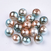 Rainbow ABS Plastic Imitation Pearl Beads X-OACR-Q174-4mm-09-1