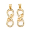 Brass Micro Pave Clear Cubic Zirconia Pendants CU-CBA56CE-05G-1