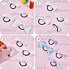 12Pcs 4 Styles Bowknot Cotton Elastic Hair Ties OHAR-SP0001-09-5