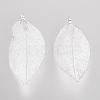Electroplated Natural Leaf Big Pendants IFIN-Q119-01A-2
