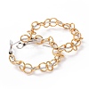 Ion Plating(IP) 304 Stainless Steel Rolo Chains Wrapped Hoop Earrings for Women STAS-E154-03G-2