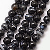 Natural Black Agate Bead Strands LS-G-K166-13-10mm-05-1