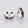 Brass Rhinestone Spacer Beads RB-A014-L8mm-12S-2