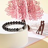 Natural Obsidian & Non-Magnetic Synthetic Hematite Round Beads Stretch Bracelet for Men Women BJEW-JB06968-4