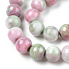 Opaque Crackle Glass Round Beads Strands GLAA-T031-10mm-01W-3