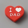 Heart with Word I Love Dad Silicone Beads LS-SIL-WH0001-61A-1