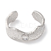 Rack Plating Brass Cubic Zirconia Open Cuff Rings for Women RJEW-S242-12P-2