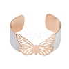 Butterfly Alloy Open Cuff Bangles for Women LS-BJEW-L686-01B-2