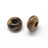 Natural Tiger Eye European Large Hole Beads X-G-Q442-01-2