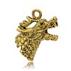 Dragon Head Tibetan Style Alloy Pendants PALLOY-J561-03AG-1