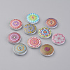 2-Hole Printed Wooden Buttons WOOD-S037-016-1