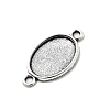 Antique Silver Tibetan Style Alloy Flat Oval Cabochon Connector Settings LS-TIBE-M022-06AS-3