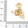 Rack Plating Brass Clear Cubic Zirconia European Dangle Charms KK-P287-16G-3