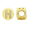 Brass Micro Pave Clear Cubic Zirconia Beads KK-T030-LA843-HX3-2