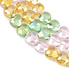 Electroplate Transparent Glass Beads Strands GL-CBADAFE-01D-4