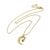 Golden Brass Crescent Moon Pendant Necklace with Rhinestone NJEW-Z015-01B-G-1