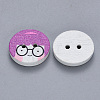 2-Hole Spray Painted Maple Wooden Buttons BUTT-N016-04-3