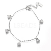 304 Stainless Steel Multi-Strand Anklets AJEW-H105-04-2