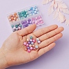 6 Colors Opaque Baking Painted Crackle Glass Beads Strands EGLA-YW0001-21-8