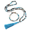Natural Agate Round Beaded Pendant Necklaces & Bracelets Sets FS-WG9D102-16-2