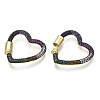 Brass Micro Pave Cubic Zirconia Screw Carabiner Lock Charms ZIRC-N039-016B-NF-3