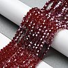 Transparent Electroplate Glass Beads Strands GLAA-F029-4mm-C27-4