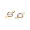 Brass Clear Cubic Zirconia Connector Charms LS-KK-T070-07C-A-2