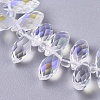 Electroplate Glass Faceted Teardrop Beads Strands EGLA-D014-38-3