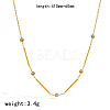304 Stainless Steel Pave Clear Cubic Zirconia Tube Link Chain Necklaces for Women WG4ACB0-03-1