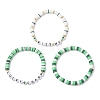 3Pcs Handmade Polymer Clay & Acrylic Beaded Stretch Bracelets for Women BJEW-JB12729-5