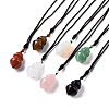 Gemstone Pendant Necklace with Nylon Cord for Women G-A210-04-1