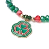 8Pcs Saint Patrick's Day Glass Beaded Stretch Bracelets BJEW-JB11186-4