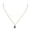 Alloy Enamel Shell Shape Pendant 304 Stainless Steel Cable Chain Necklaces for Women NJEW-JN05421-3