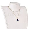 Natural Lapis Lazuli Wire Wrapped Pendant Necklaces NJEW-JN03080-03-4