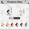 Alloy Enamel Moon with Star & Yin Yang Charm Locking Stitch Markers HJEW-PH01707-2